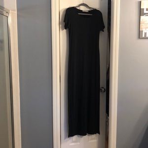 Short sleeved, black maxi dress